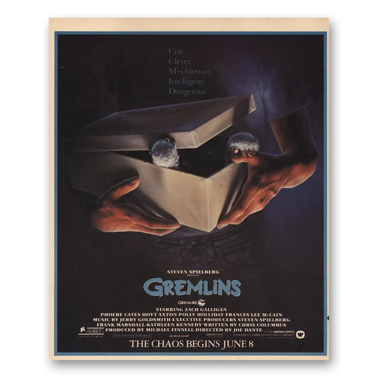 1984 Gremlins Movie Promo Steven Spielberg Vintage Magazine Print Ad