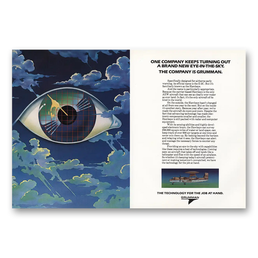 1984 Grumman Eye In the Sky Vintage Magazine Print Ad