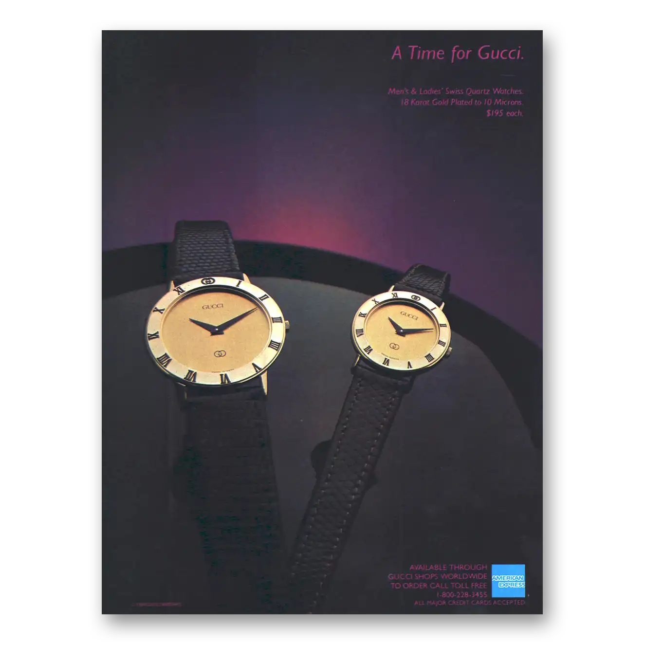 1984 Gucci Watches Time For Gucci Vintage Magazine Print Ad