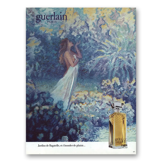 1984 Jardins de Bagatelle Perfume Paris French Vintage Magazine Print Ad