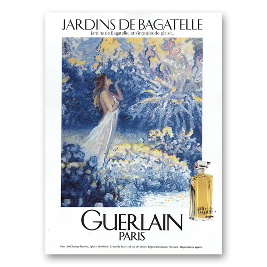 1984 Guerlain Jardins de Bagatelle Vintage Magazine Print Ad