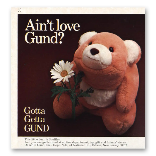 1984 Gund Aint Love Gund Vintage Magazine Print Ad