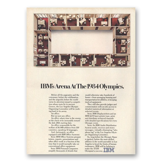 1984 IBM Computers IBMs Arena at the Olympics Vintage Magazine Print Ad