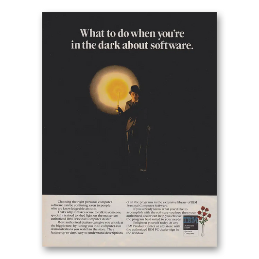 1984 IBM Computers Dark About Software Vintage Magazine Print Ad