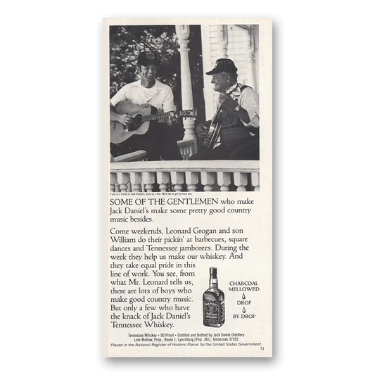 1984 Jack Daniels Leonard Grogan and Son William Vintage Magazine Print Ad