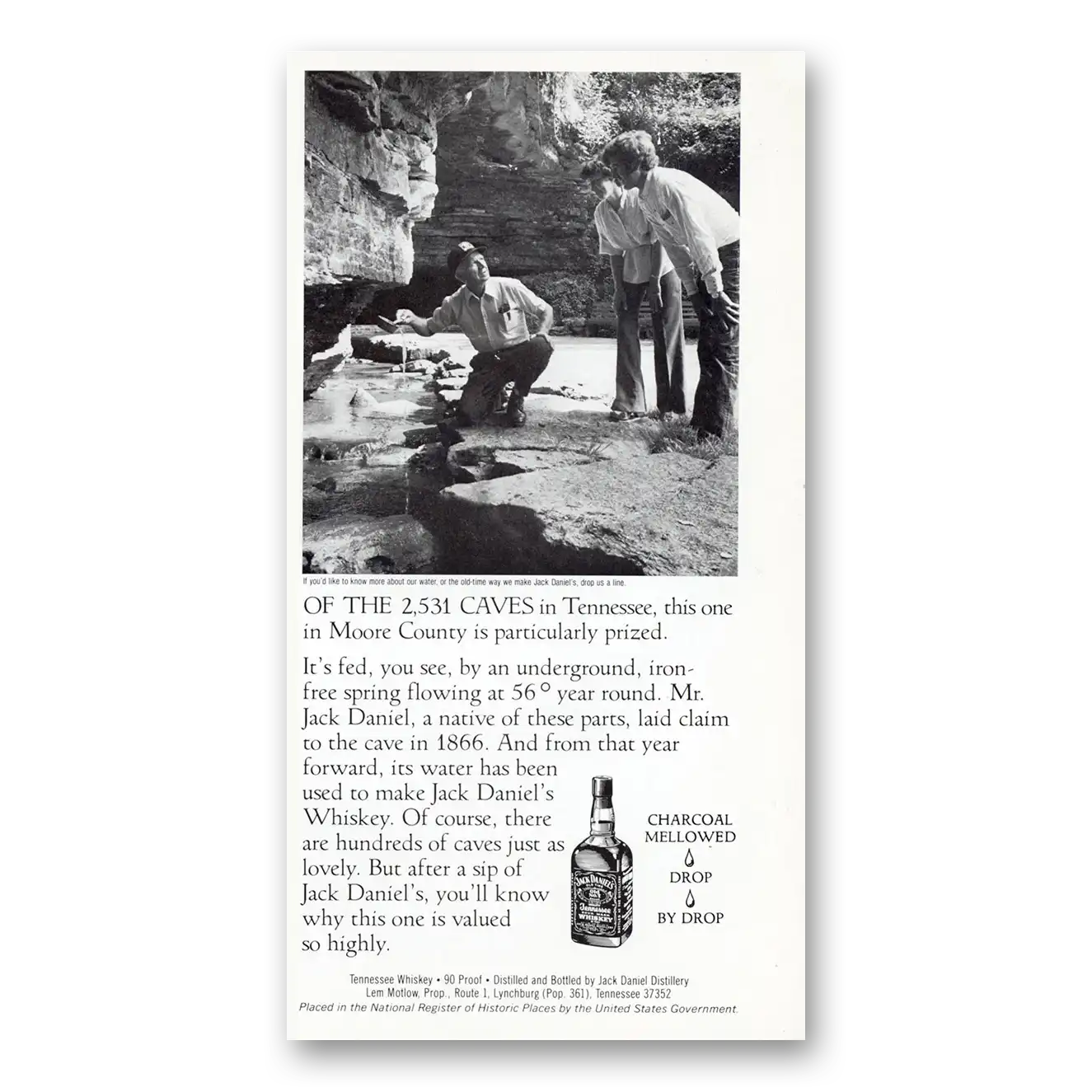 1984 Jack Daniels Of the 2531 Caves In Tennessee Vintage Magazine Print Ad