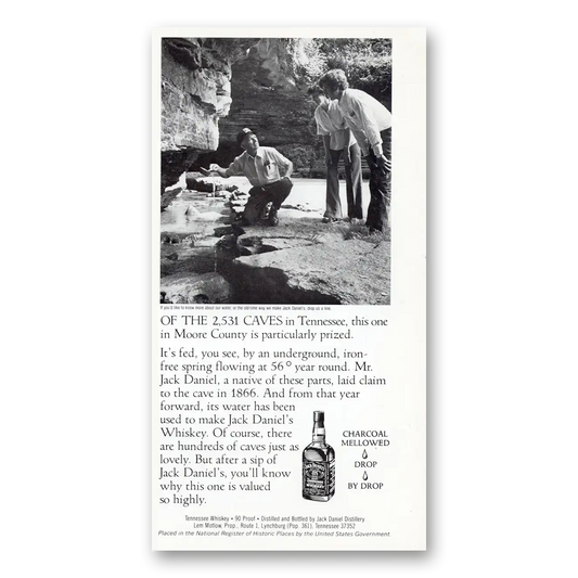 1984 Jack Daniels Of the 2531 Caves In Tennessee Vintage Magazine Print Ad