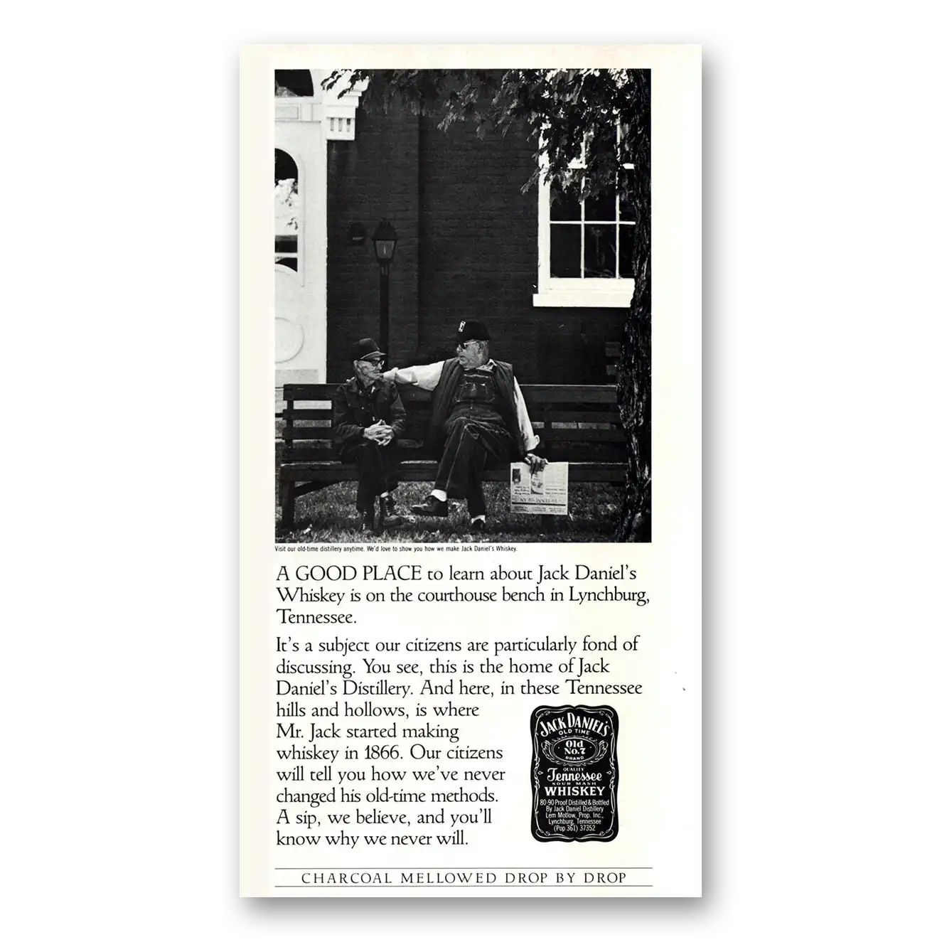 1984 Jack Daniels Good Place to Learn Vintage Magazine Print Ad