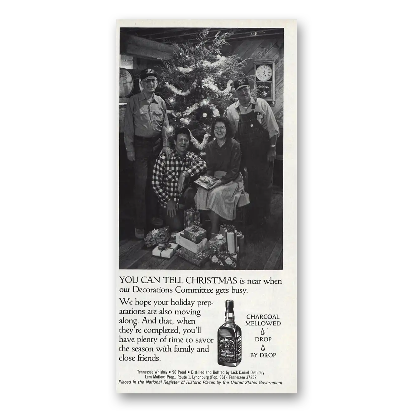 1984 Jack Daniels You Can Tell Christmas Vintage Magazine Print Ad