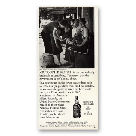 1984 Jack Daniels Mr Toodler Branch Vintage Magazine Print Ad