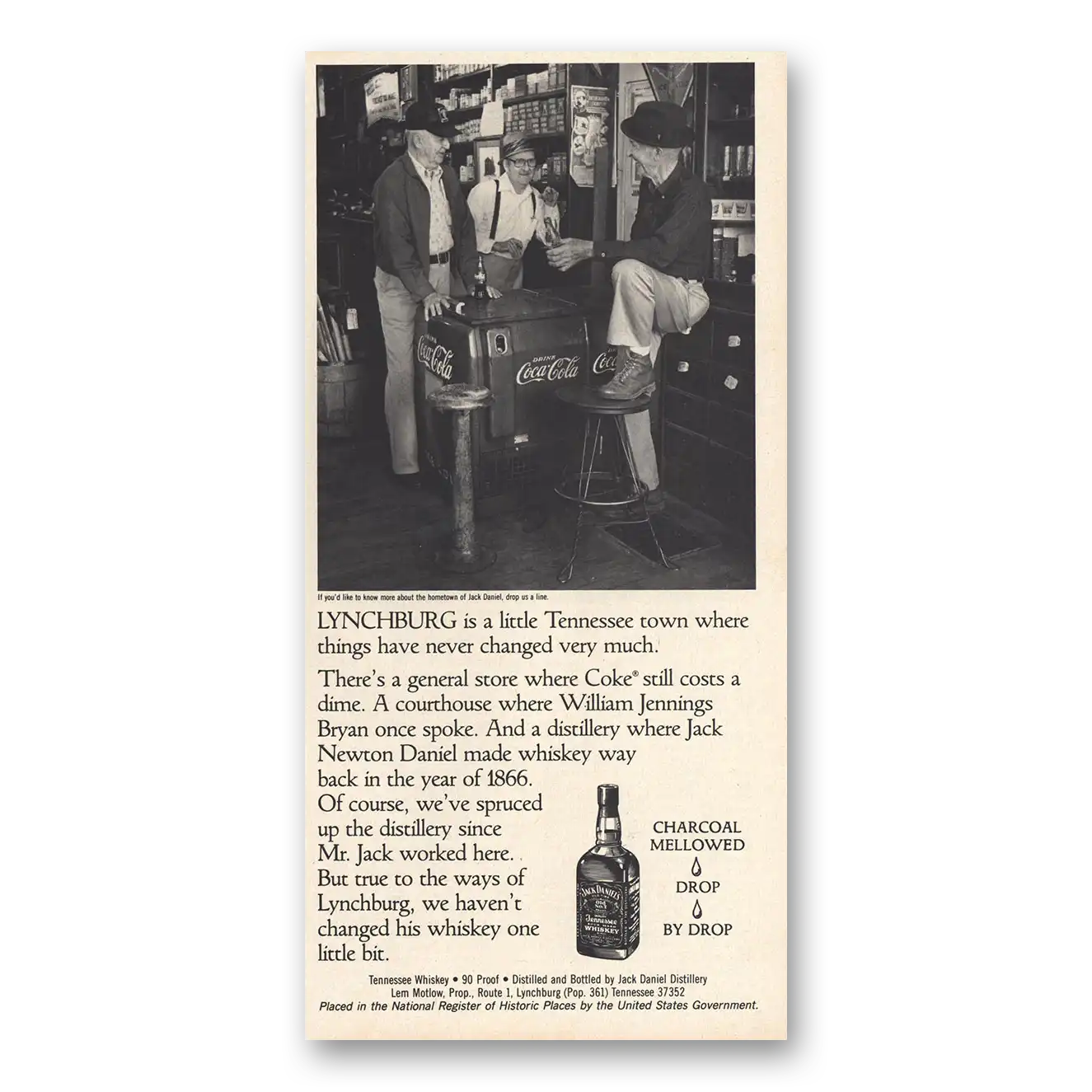 1984 Jack Daniels Coke Still Costs a Dime Vintage Magazine Print Ad