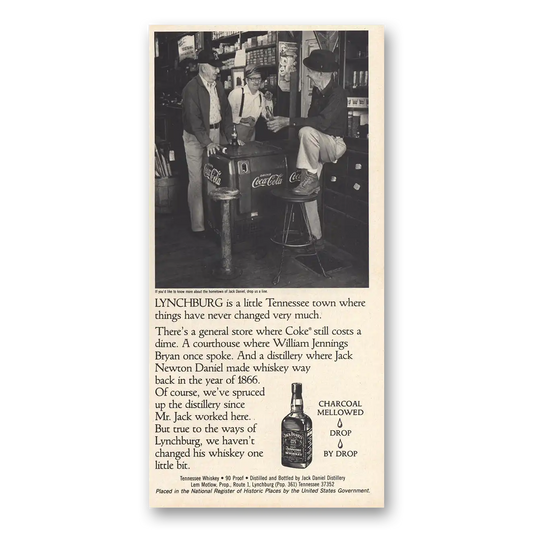 1984 Jack Daniels Coke Still Costs a Dime Vintage Magazine Print Ad