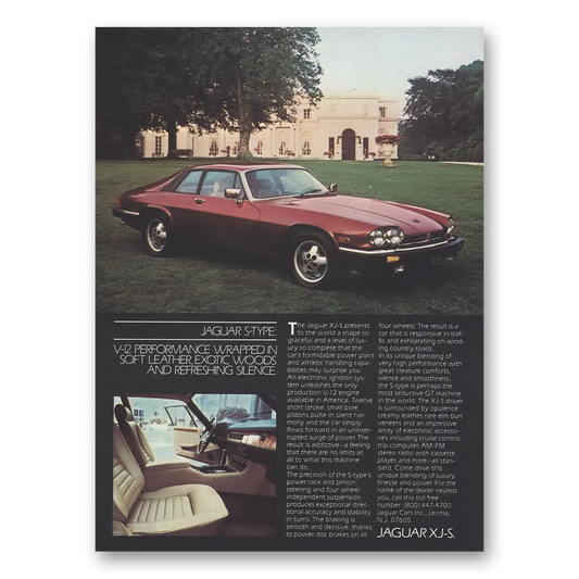 1984 Jaguar S Type Performance Wrapped in Soft Leather Vintage Magazine Print Ad