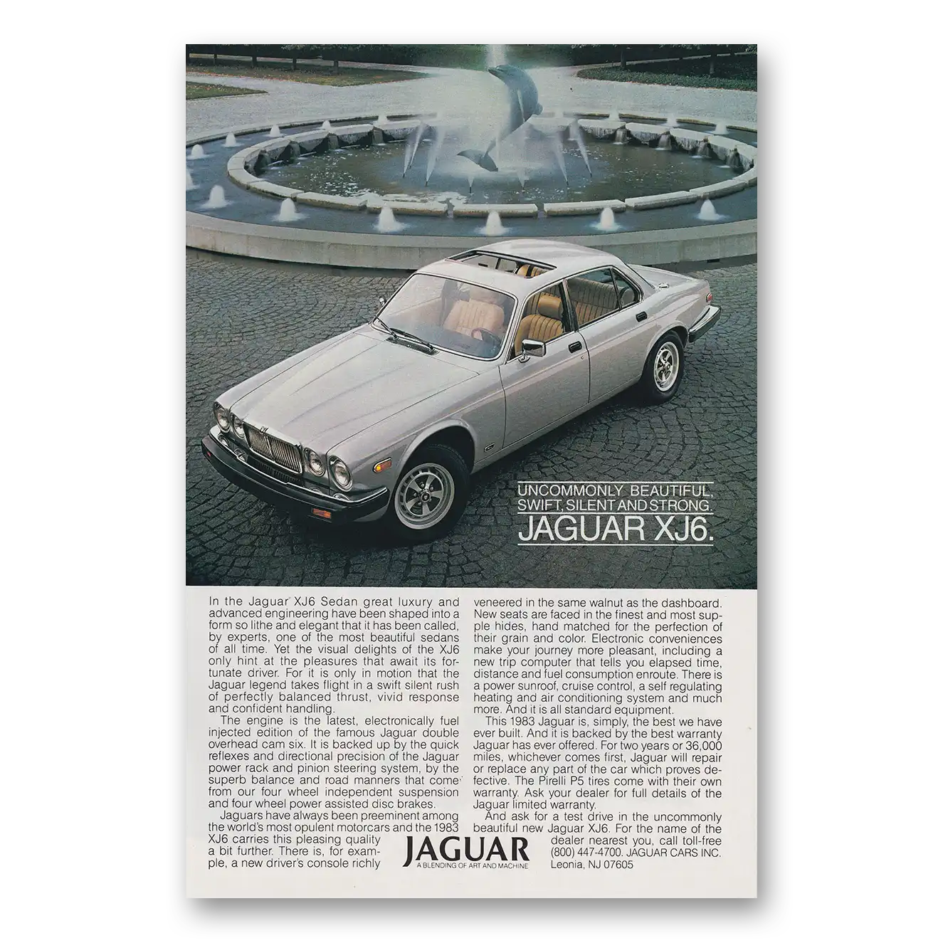 1983 Jaguar XJ6 Uncommonly Beautiful Swift Silent and Strong Vintage Magazine Print Ad