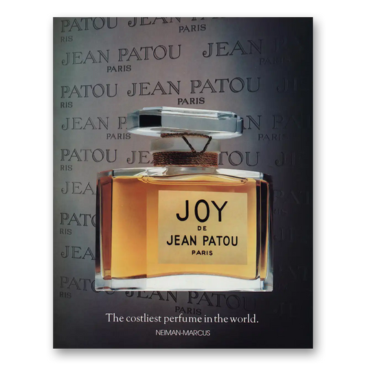 1984 Joy de Jean Patou Perfume Costliest Perfume In the World Vintage Magazine Print Ad