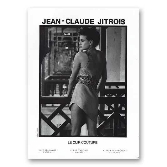 1984 Jean-Claude Jitrois Le Cuir Couture French Vintage Magazine Print Ad