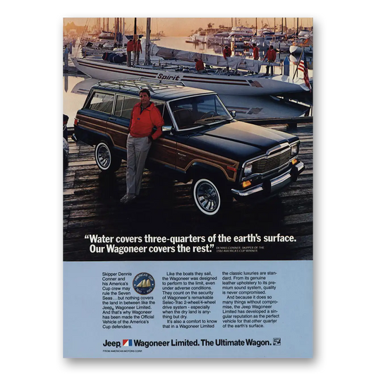 1983 Jeep Wagoneer Water Covers Three Quarters of the Earths Surface Vintage Magazine Print Ad