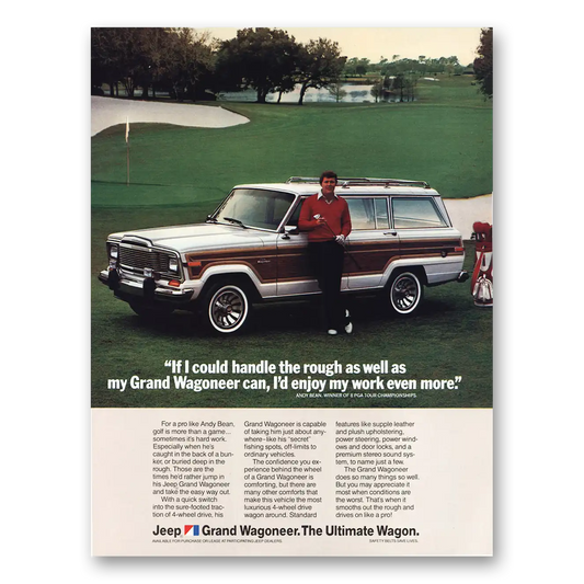 1984 Jeep Wagoneer I Could Handle the Rough Andy Bean Vintage Magazine Print Ad