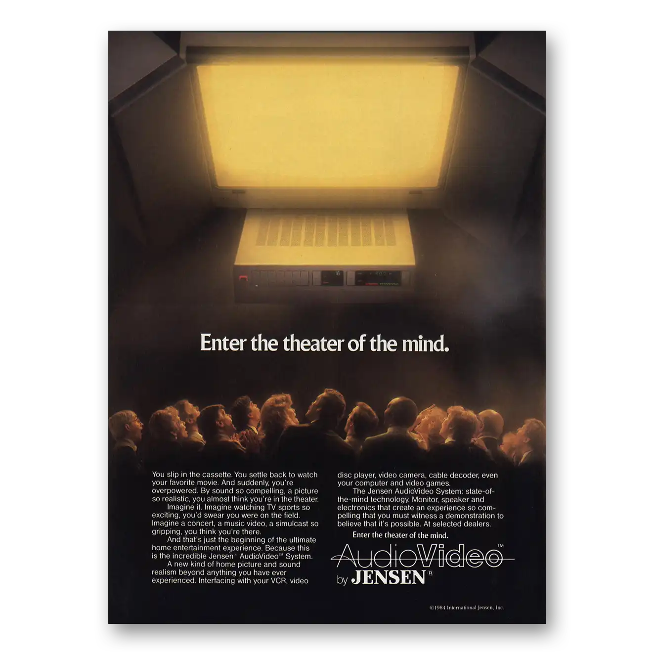 1984 Jensen AudioVideo Theater of the Mind Vintage Magazine Print Ad