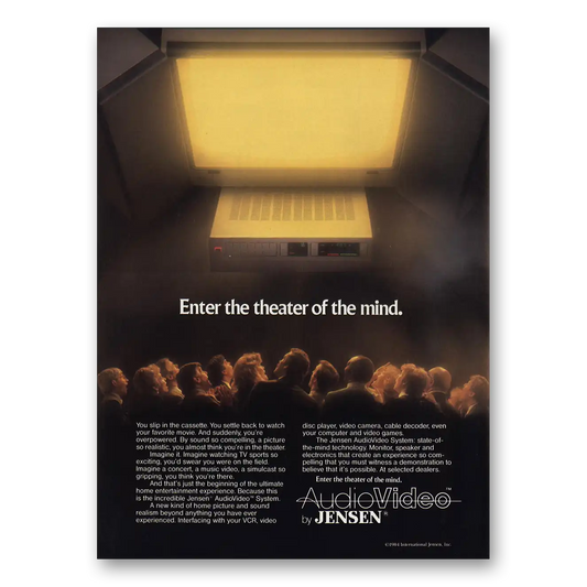 1984 Jensen AudioVideo Theater of the Mind Vintage Magazine Print Ad