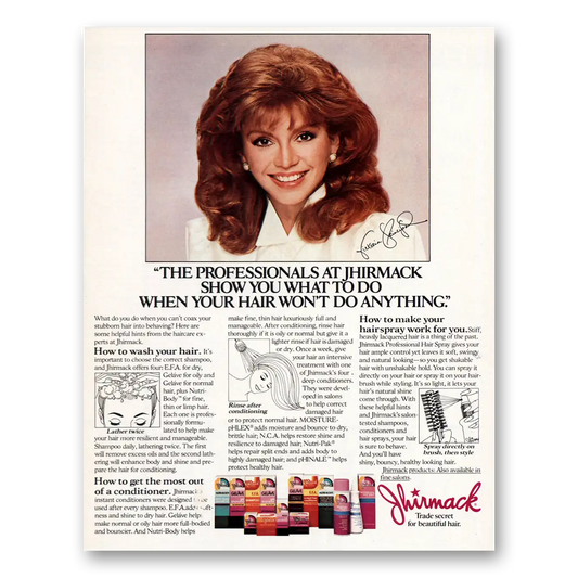 1984 Jhirmack Shampoo Victoria Principal When Your Hair Wont Do Anything Vintage Magazine Print Ad