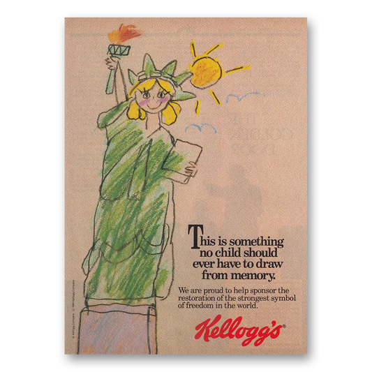 1984 Kelloggs Cereals No Child Should Ever Have to Draw From Memory Vintage Magazine Print Ad