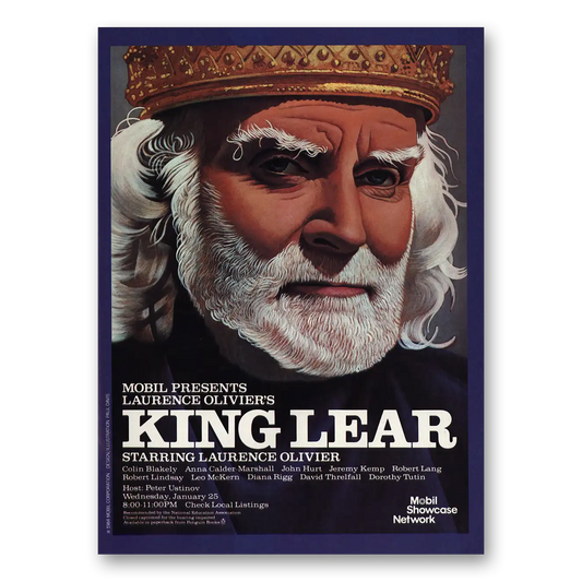 1984 King Lear Promo Laurence Olivier Vintage Magazine Print Ad