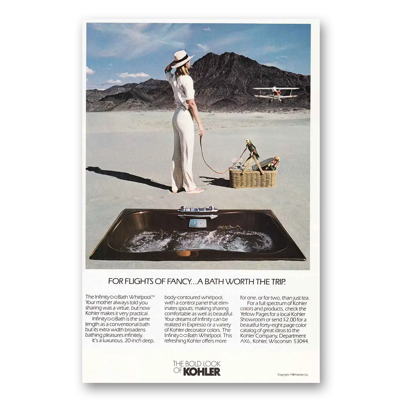 1984 Kohler Flights of Fancy Vintage Magazine Print Ad