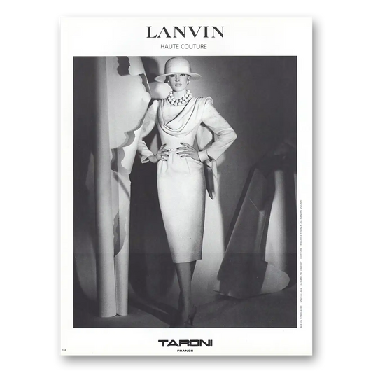 1984 Lanvin Fashion Haute Couture French Vintage Magazine Print Ad