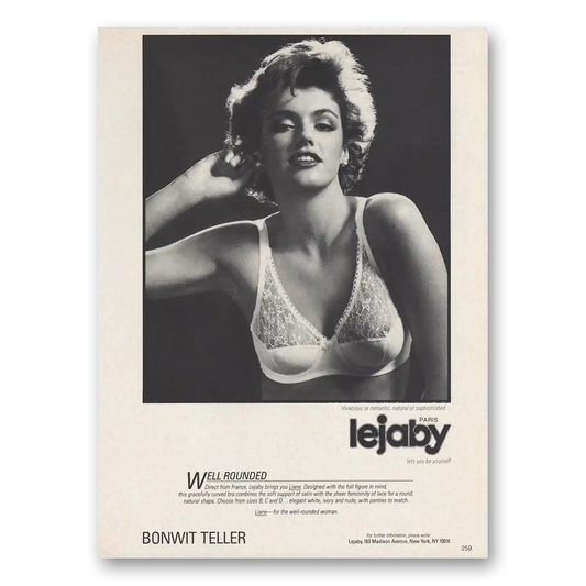 1984 Lejaby Undergarments Vivacious or Romantic Well Rounded Vintage Magazine Print Ad