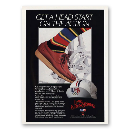 1984 Levis Shoes and Boots Head Start Vintage Magazine Print Ad