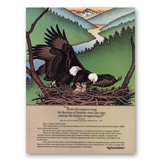 1984 Lockheed Reap Blessings of Freedom Vintage Magazine Print Ad