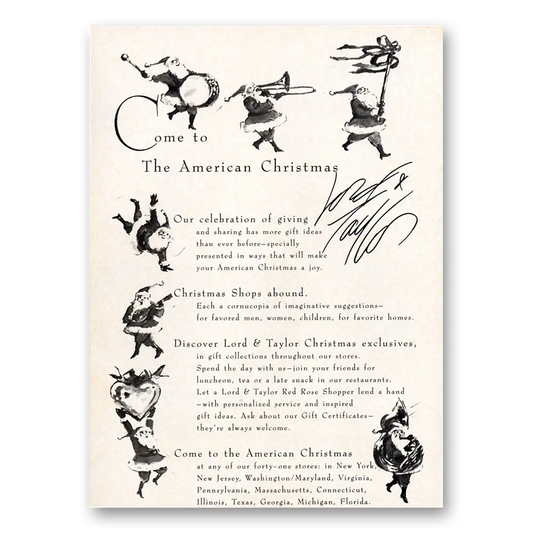 1984 Lord & Taylor Come to the American Christmas Vintage Magazine Print Ad