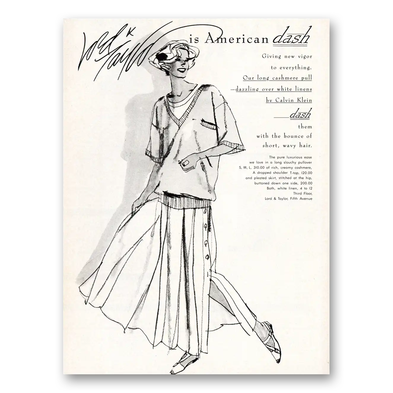 1984 Lord & Taylor American Dash Giving New Vigor Vintage Magazine Print Ad