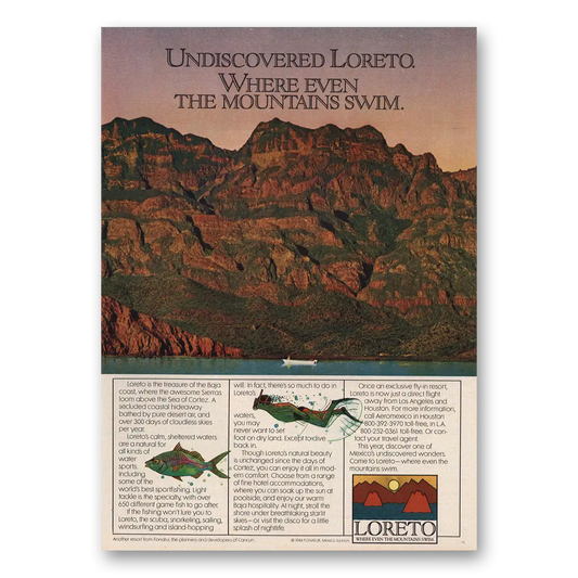 1984 Mexico Undiscovered Even Mountains Swim Vintage Magazine Print Ad