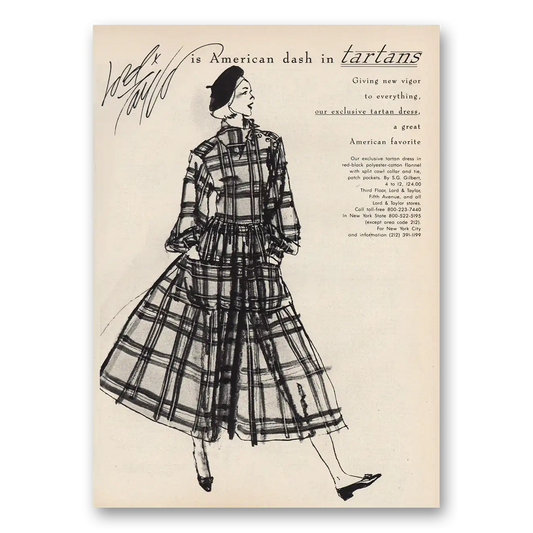 1984 Lord & Taylor American Dash In Tartans Vintage Magazine Print Ad