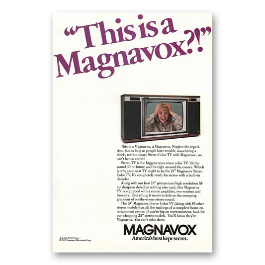 1984 Magnavox Color Television This is a Magnavox Vintage Magazine Print Ad