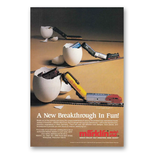 1984 Marklin Mini Club Model Railway Breakthrough Vintage Magazine Print Ad