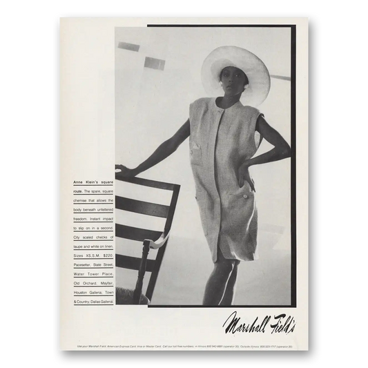 1984 Anne Klein Square Route Vintage Magazine Print Ad