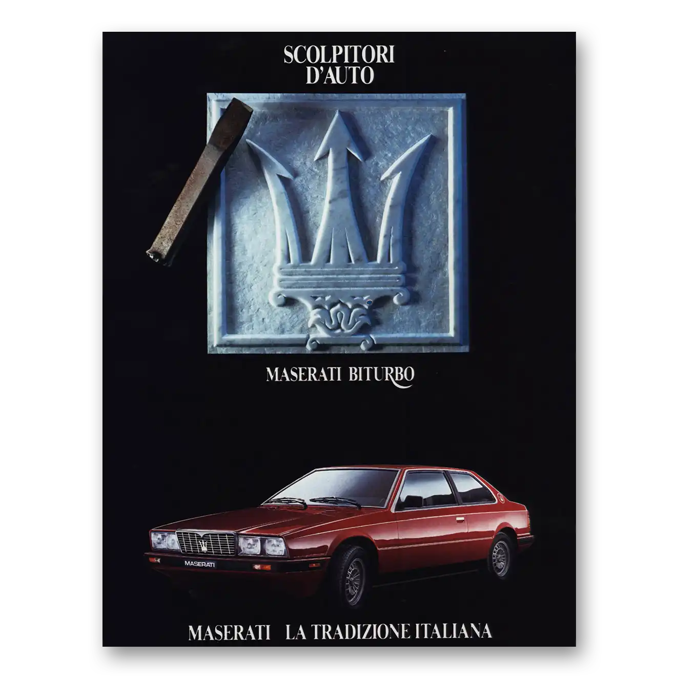 1984 Maserati Biturbo Scolpitori D Auto Vintage Magazine Print Ad