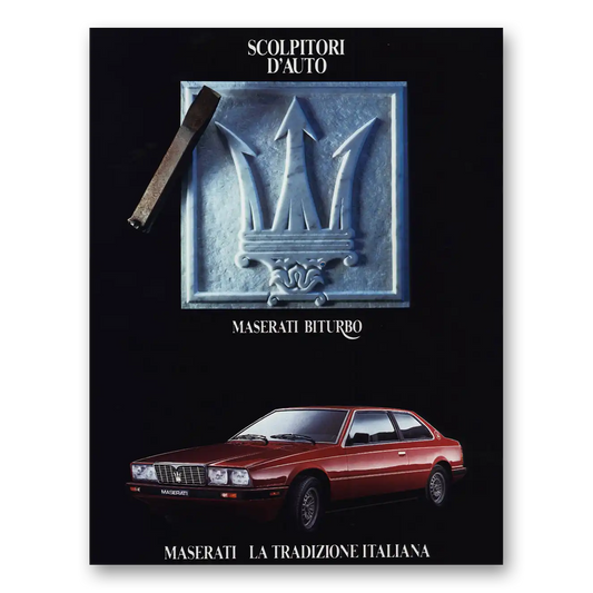 1984 Maserati Biturbo Scolpitori D Auto Vintage Magazine Print Ad