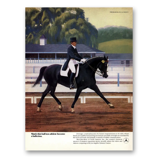 1984 Mercedes Benz Half Ton Athlete Become Ballerina Vintage Magazine Print Ad