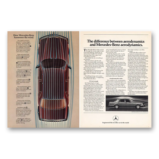 1983 Mercedes Benz Harnesses Wind Aerodynamics Vintage Magazine Print Ad