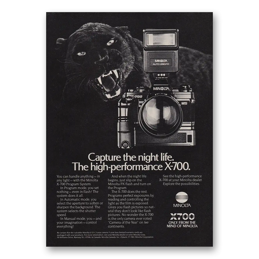 1984 Minolta Camera Capture the Night Life Vintage Magazine Print Ad