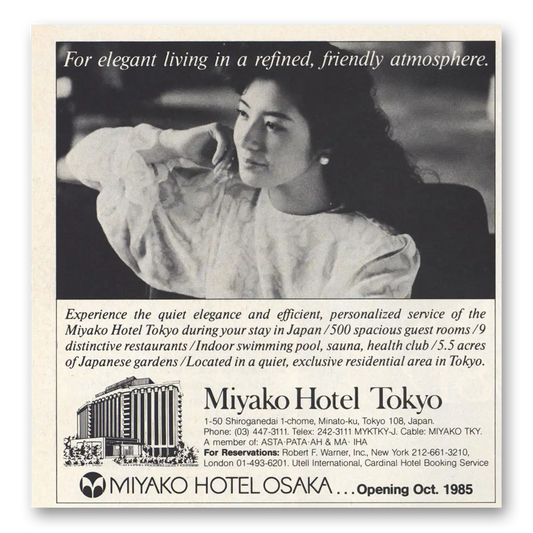 1984 Miyako Hotel Tokyo Elegant Living Vintage Magazine Print Ad