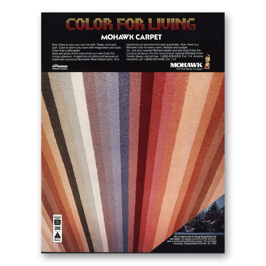 1984 Mohawk Carpet Mills Color for Living Vintage Magazine Print Ad