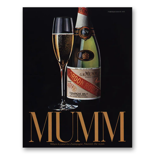 1984 Mumm Champagne Mumms the Word Vintage Magazine Print Ad