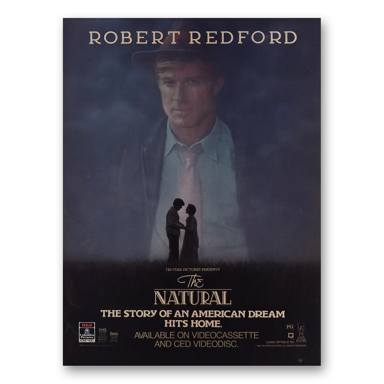 1984 The Natural Movie Promo Robert Redford Vintage Magazine Print Ad