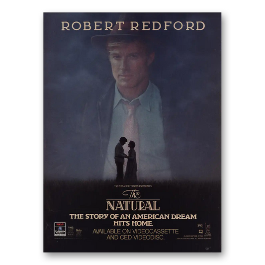 1984 The Natural Movie Promo Robert Redford Vintage Magazine Print Ad