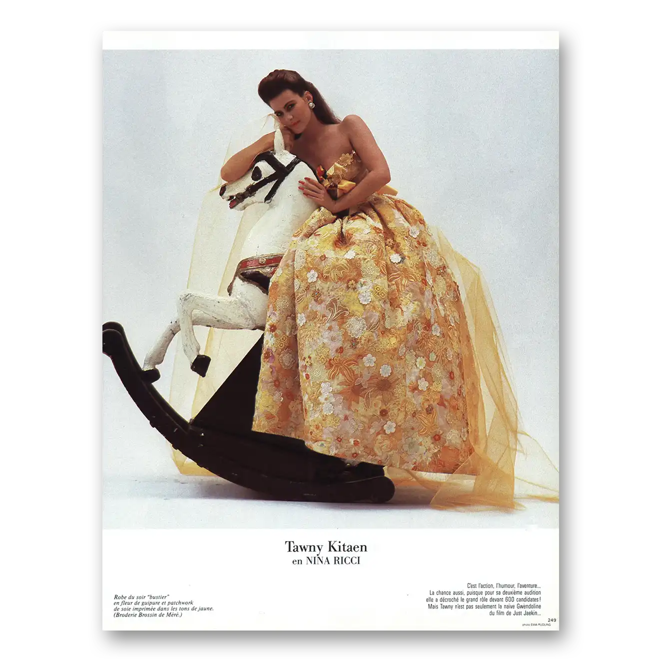 1984 Nina Ricci Tawny Kitaen Vintage Magazine Print Ad